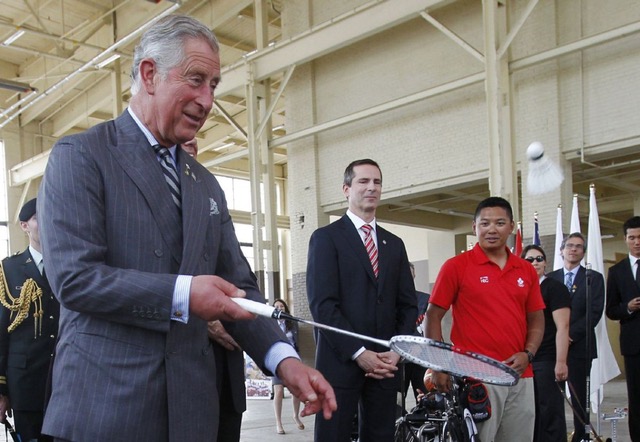 Prince Charles visiting the Dominion Foundry before the Pan Am games